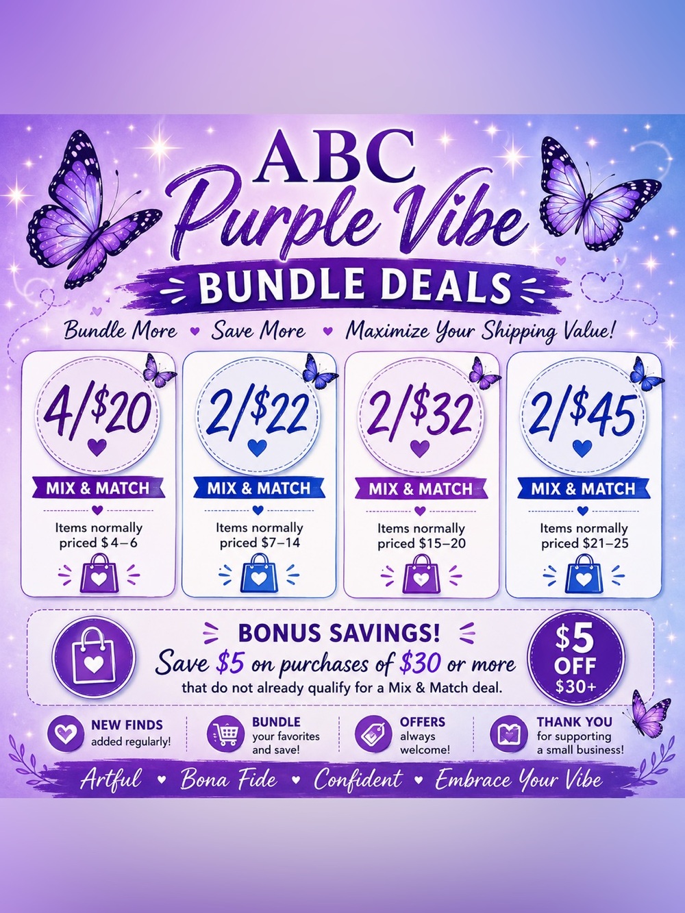 Purple Vibe Bundle Deals Graphic Advertisement